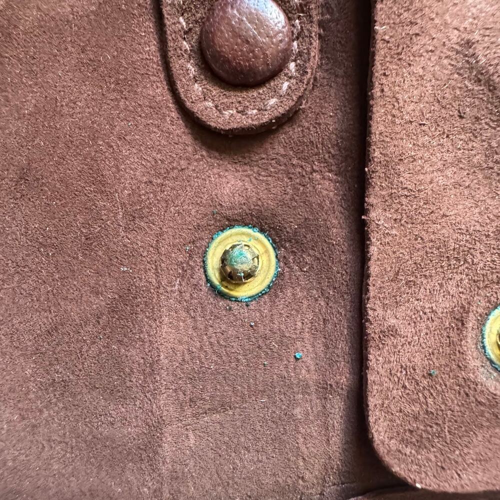 Mark Cross England Vintage Suede Jewelry Roll Travel Organizer Pouch Brown - Picture 9 of 12